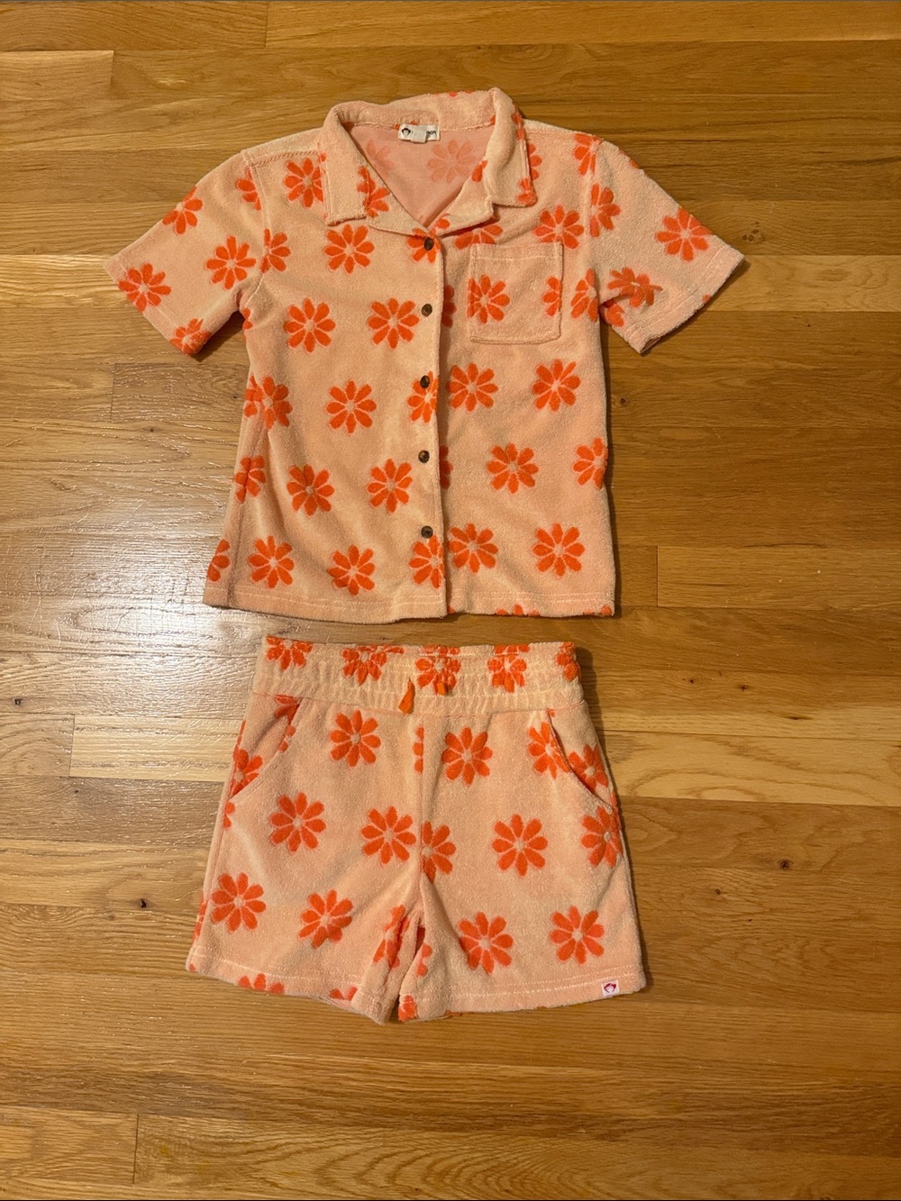 Appaman Peach and Orange Floral Short Pajama Set